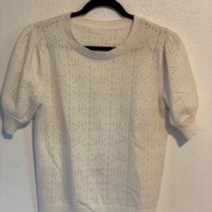 White Puff Sleeve Sweater